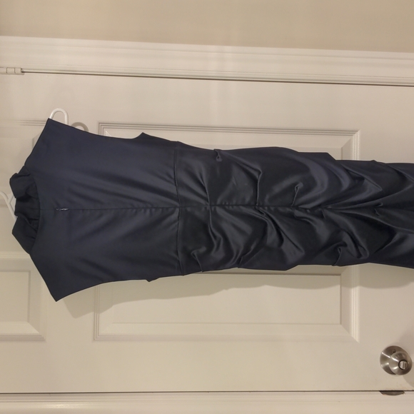Navy Blue (nearly black) Satin Dress - Picture 6 of 8